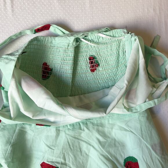 Voodoo Vixen Women Dress S Mint Green Watermelon Embroidery Fruit Fit & Flare - Picture 10 of 12